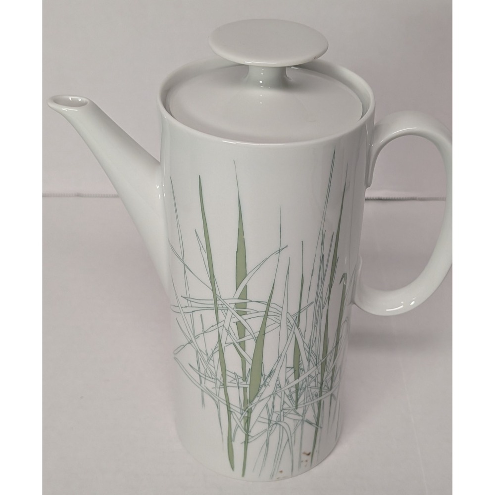 Thomas Rosenthal Porcelain "Grasses" Coffee Pot w/ Lid MCM Raymond Loewy